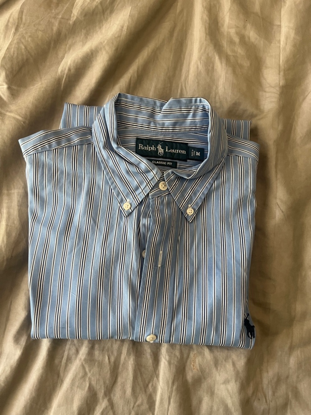 Ralph Lauren Light Blue Striped Button-Down Shirt